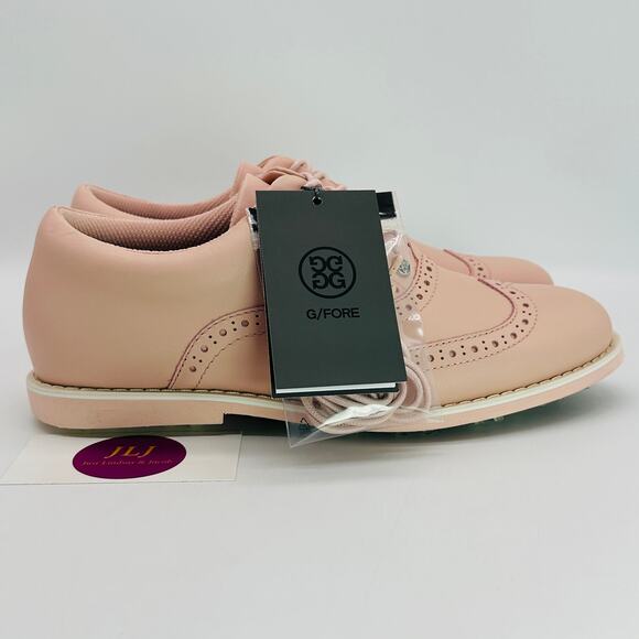G/Fore Women's Brogue Gallivanter Blush Leather Golf Shoes G4LS22EF08 Size 9 - Picture 1 of 10